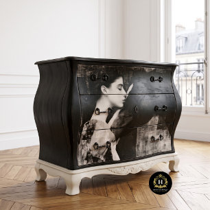 Double Exposure Black Horse Equestrian Decoupage Tissue Paper