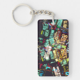 Double exposure, casino signs, Las Vegas, Keychain