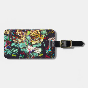 Double exposure, casino signs, Las Vegas, Luggage Tag