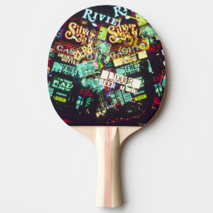 Double exposure, casino signs, Las Vegas, Ping Pong Paddle
