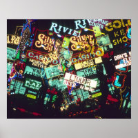 Double exposure, casino signs, Las Vegas,