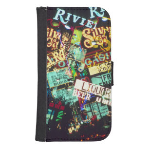 Double exposure, casino signs, Las Vegas, Galaxy S4 Wallet Case