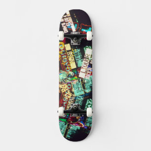Double exposure, casino signs, Las Vegas, Skateboard Deck