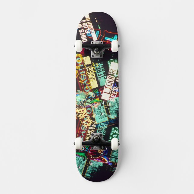 Double exposure, casino signs, Las Vegas, Skateboard Deck (Front)