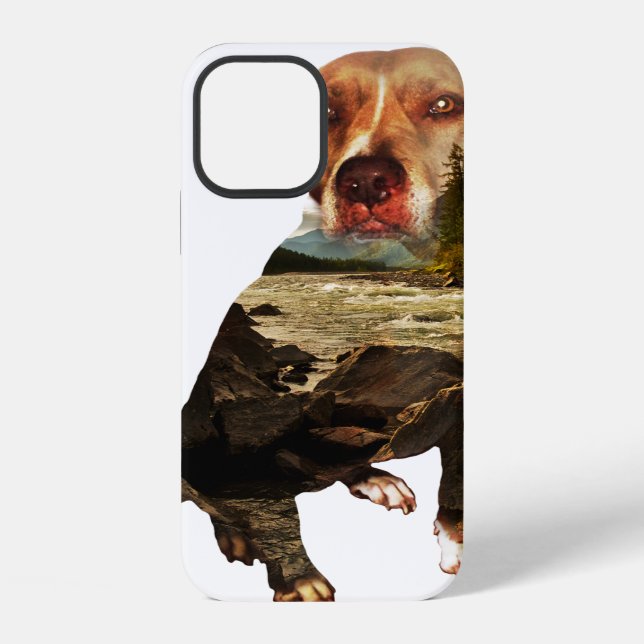 double exposure dog iphone case (Back)