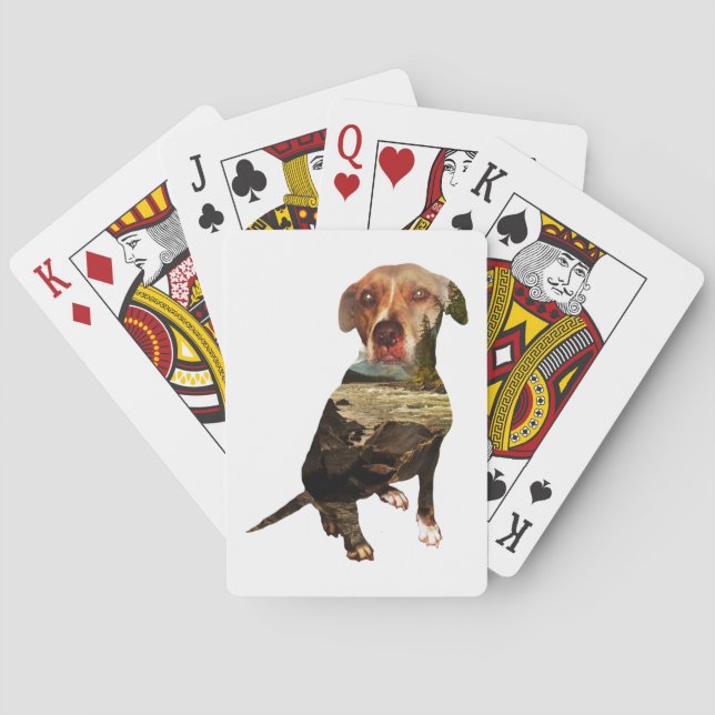 double exposure dog poker cards (Back)