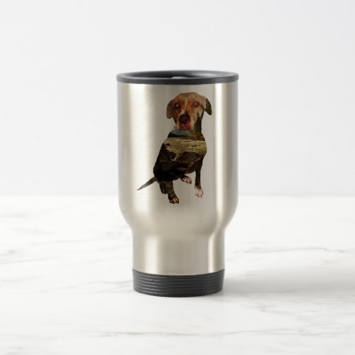 double exposure dog travel mug