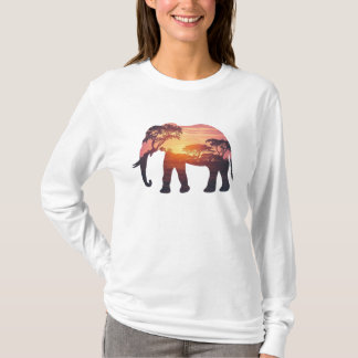 Double Exposure Elephant Silhouette Design – Savan T-Shirt
