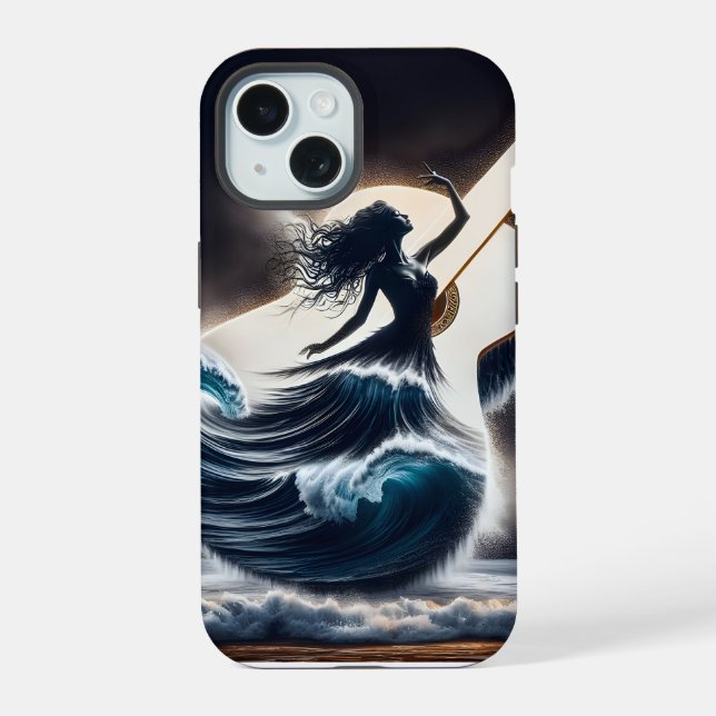 Double Exposure Guitar Dancer Iphone Case (Back)