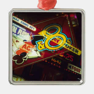 Double exposure, interior Casino, Las Vegas, Metal Ornament