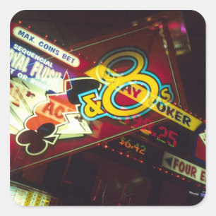 Double exposure, interior Casino, Las Vegas, Square Sticker