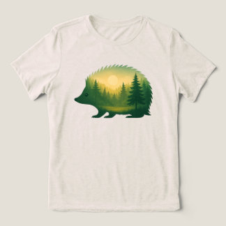 Double Exposure of Hedgehogs and Nature Tri-Blend Shirt