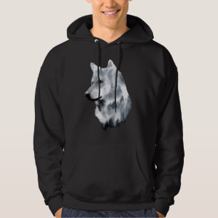 Double exposure wolf wolves lover artsy animal wil hoodie