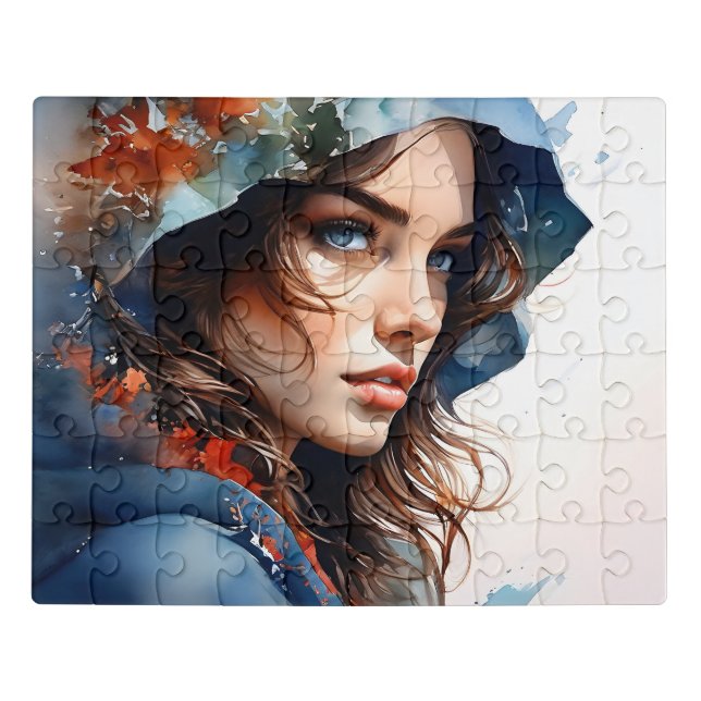 Double exposure woman art jigsaw puzzle (Puzzle Horizontal)