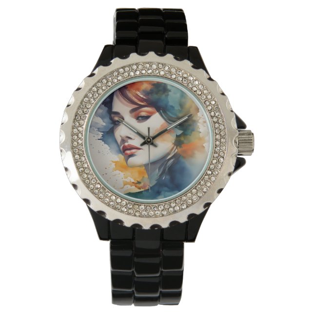 Double exposure woman art watch (Front)