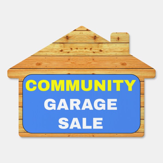 (Double Face) Community Garage Sale Shop Sign (Front)