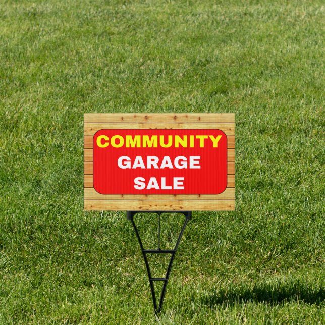 (Double Face) Community Garage Sale Shop Sign (Insitu)