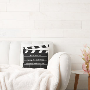 Double Feature Coming Soon Pregnancy Throw Pillow