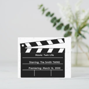 Double Feature: Epic Twin Pregnancy Announcement Postcard