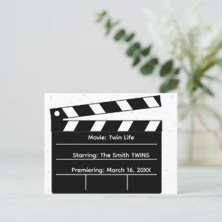 Double Feature: Epic Twin Pregnancy Announcement Postcard