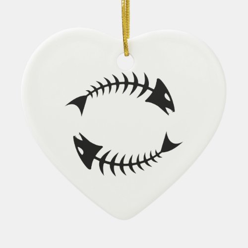 Double Fishbone Fischgrte Ceramic Ornament