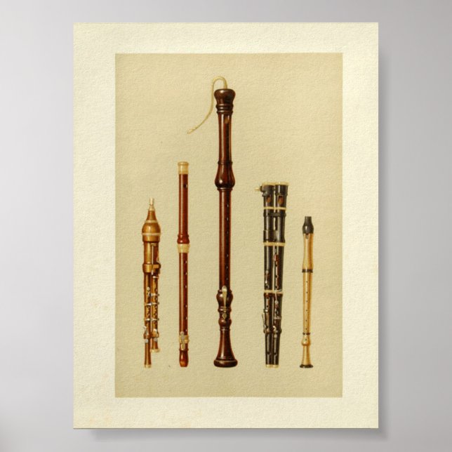 Double Flageolets, German Flute, Flutes Douces Poster (Front)