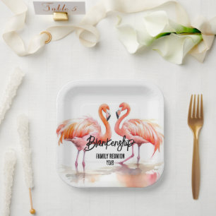 Double Flamingo Family Reunion Party Essentials Paper Plates