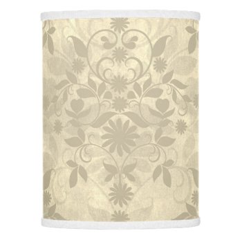 Double Floral Damask Neutral Warm Cream Tan Lamp Shade by MHDesignStudio at Zazzle