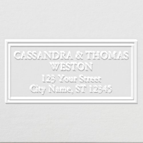 Double Frame Couple Name Wedding Return Address 2 Embosser