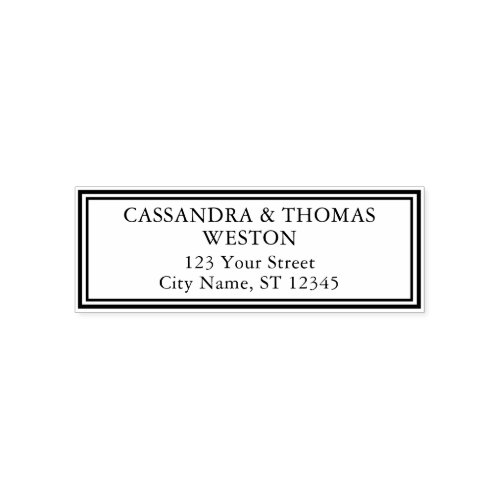 Double Frame Couple Name Wedding Return Address 2 Self_inking Stamp