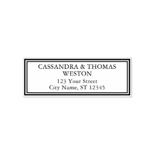 Double Frame Couple Name Wedding Return Address #2 Self-inking Stamp