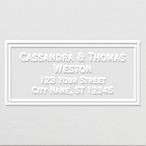 Double Frame Couple Name Wedding Return Address Embosser