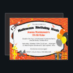 Double Fun Halloween Birthday Bash Costume Party Invitation<br><div class="desc">Embark on a thrilling journey of double celebrations as we unite Halloween's spookiness with a birthday bash like no other! Join us for an enchanting costume party that blends eerie excitement with festive joy. Don't miss the chance to personalize this Halloween-themed kids' birthday invitation by showcasing a high-quality photo of...</div>