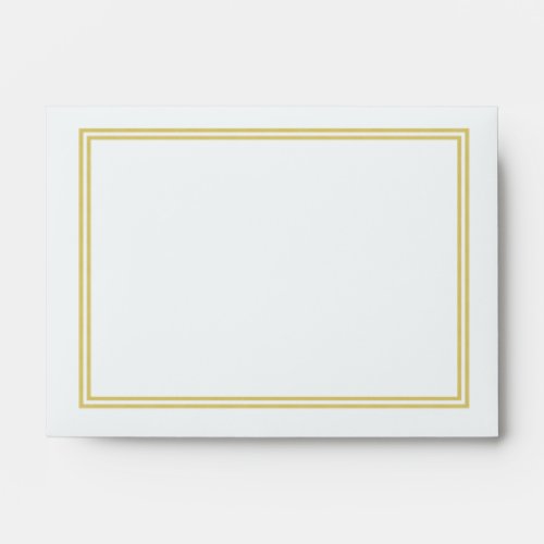 Double Gold Metallic Border on Bubbly White Envelope