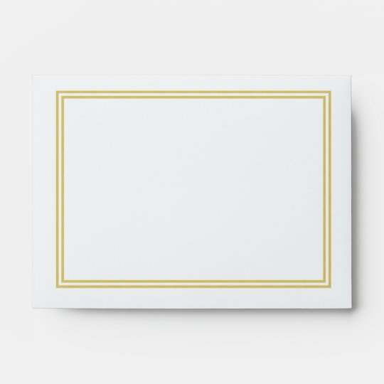 Double Gold Metallic Border On Bubbly White Envelope 