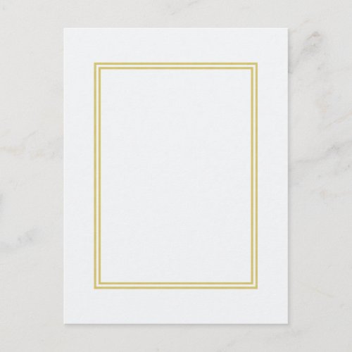 Double Gold Metallic Border on Bubbly White Postcard