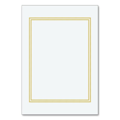 Double Gold Metallic Border on Bubbly White Table Number