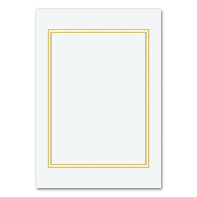 Double Gold Metallic Border on Bubbly White Table Number (Front)