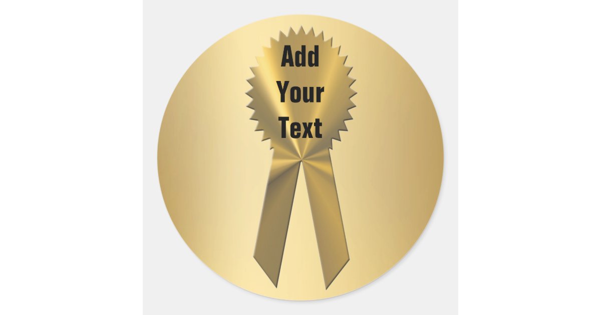 Double Gold Ribbon Seals And Stickers | Zazzle
