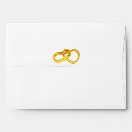 Double Gold Wedding Ring Wedding Invitation Envelo Envelope