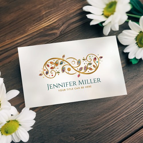Double Golden Spiral and Yin Yang Business Card