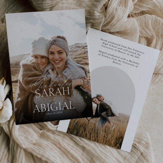 Double Graduates Photo Graduation Announcement (Creator Uploaded)