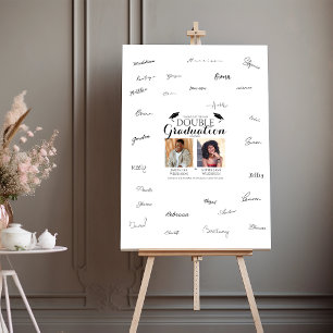 Double Graduation 2 Photo Graduation Signature Foam Board