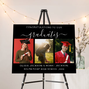 Double Graduation 3 Photos Joint Party Welcome Foam Board