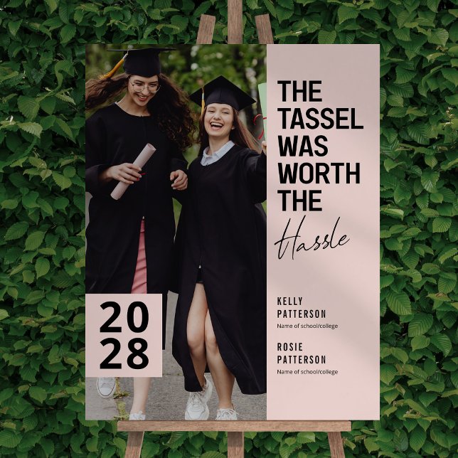 Double Graduation Chic Photo Party Foam Board (Creator Uploaded)