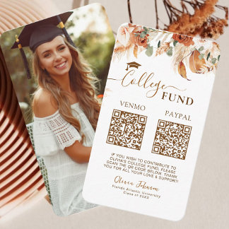 Double Graduation College Fund QR Code   Enclosure Card