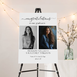 Double graduation Custom Photo graduation sign
