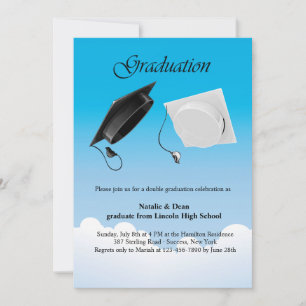 Double Graduation Hat Toss Invitation