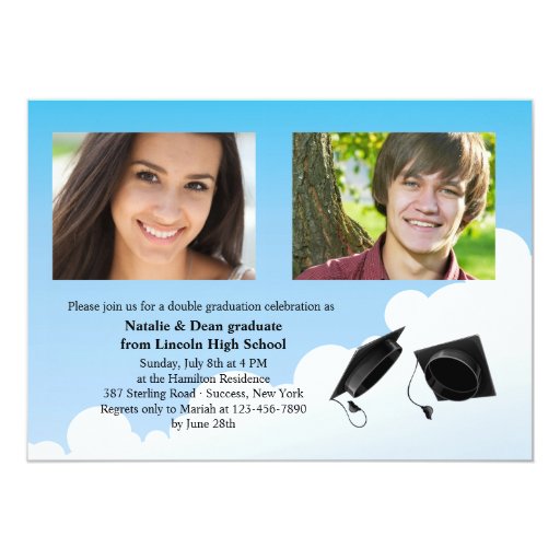 Double Graduation Party Invitations 1