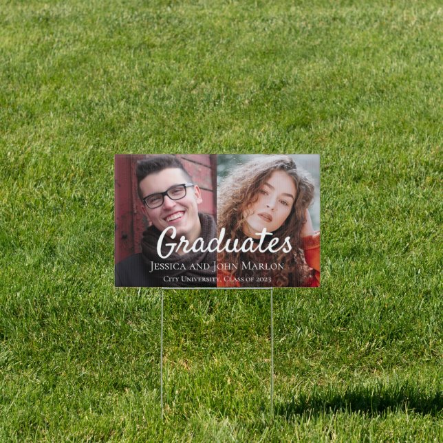 Double Graduation Joint Modern Party Sign (Insitu)